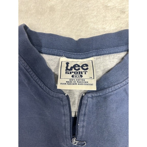 Vintage Lee Sport Cleveland Indians Embroidered Blue Oversized T-Shirt Size 2XL - Picture 3 of 6